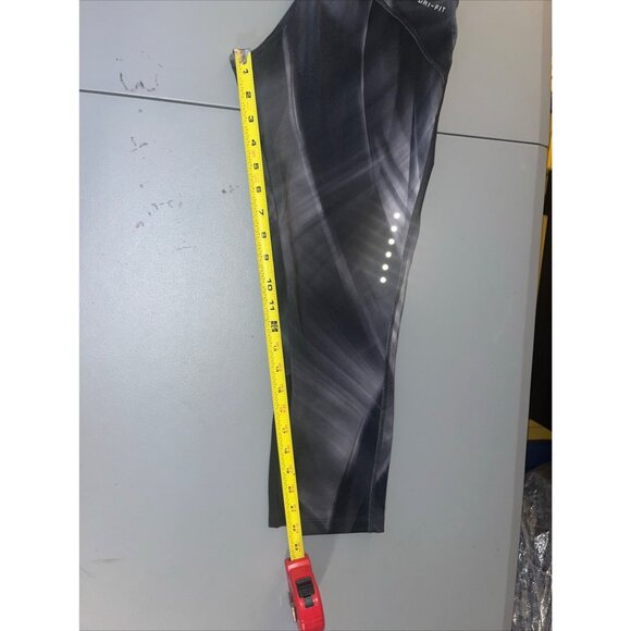 Nike Dri-Fit Running Leggings Women Size S Charcoal Marble Cropped Exercise Gym - Picture 10 of 11